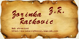 Zorinka Ratković vizit kartica